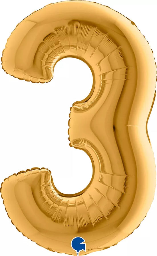 Grabo Foil Balloon Gold 40" Number 3