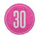 Unique Foil Balloon Pink Glitz Age 30 18"