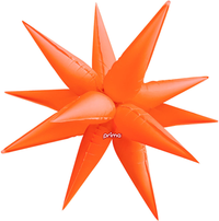 Prima Foil Balloon Electric Orange Starburst 40"