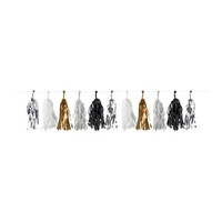 Silver, Gold, Black Tassel Garland 3M