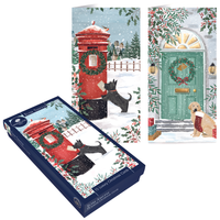 Luxury Slim Christmas Cards Postbox/Door 15pk