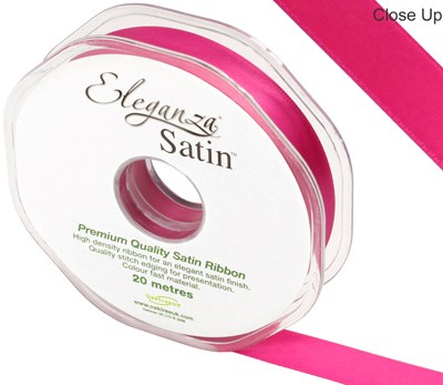 Eleganza Satin Ribbon Fuchsia 15mm x 20m