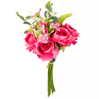 Eleganza Hand Tied Rose Bunch Dark Pink
