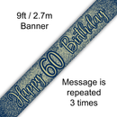 Oaktree Banner Age 60 Gold & Navy 9ft