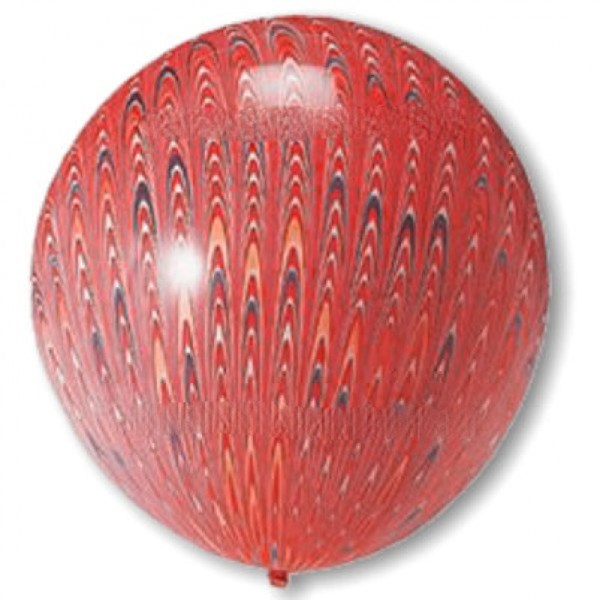 Red Peacock Print 18" (1.5ft) Latex Balloons 5pk