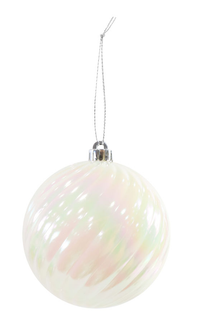 Bauble Iridescent White 15cm