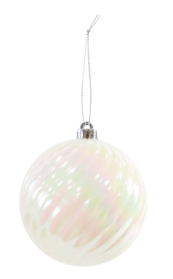 Bauble Iridescent White 15cm