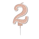 Oaktree Party Candle Number 2 Rose Gold 7.5cm