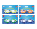 Children's swimming goggles by Gem Imports with colorful adjustable straps, designed for comfort and clear underwater vision.