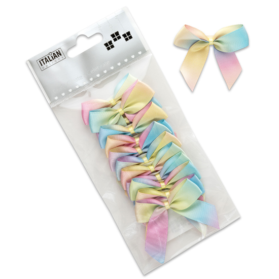 Italian Options 12 Pack Ribbon Bows Rainbow 5cm