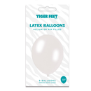 Tiger Feet 6 x 8pk Latex Balloons White 10