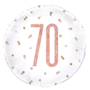 Unique Foil Balloon Rose Gold Glitz Age 70 18"