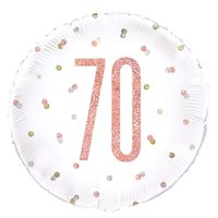 Unique Foil Balloon Rose Gold Glitz Age 70 18"