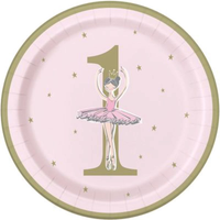 Unique 8 Pack Plates Ballerina 1st Birthday 9