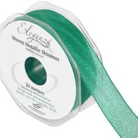 Eleganza Metallic Ribbon Green 25mm x 20m