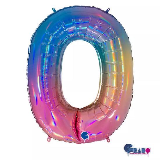 Grabo Foil Balloon Rainbow 40" Number 0