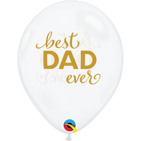 Qualatex Best Dad Clear 11" Latex Balloons 25pk