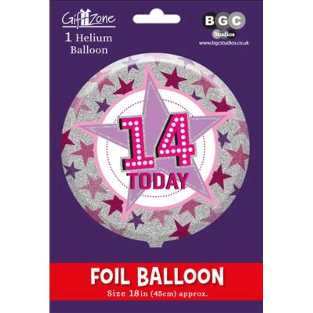 Age 14 Female 18" Foil Balloon