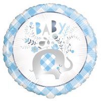 Unique Foil Balloon Baby Elephant Blue 18"