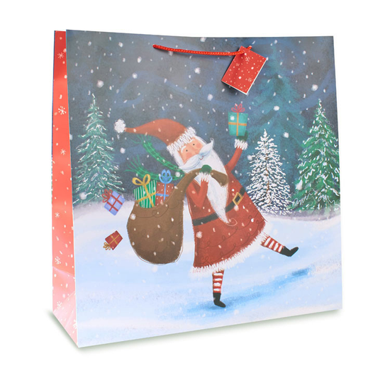 12pk Giant Square Gift Bags Santa