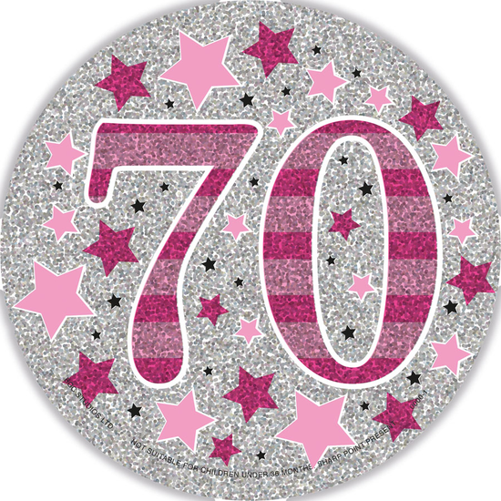 Big Badges Age 70 Female 6pk