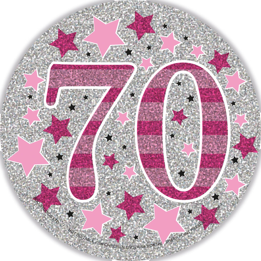 Big Badges Age 70 Female 6pk
