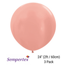 Sempertex Metallic Rose Gold 24" Latex 3pk