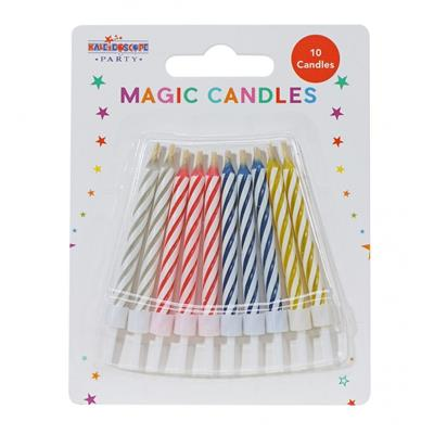 APAC 60-pack party candles with magic relighting feature, arranged in six packs, suitable for celebrations and special occasions.