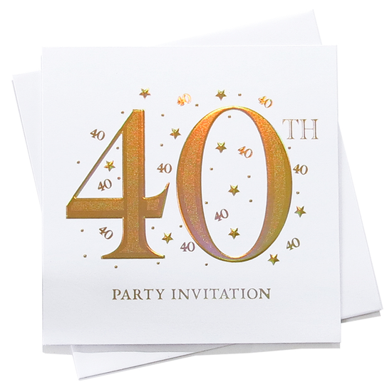 6pk C133SQ Invitations Birthday Age 40