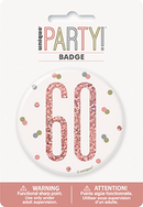 Unique Badge Rose Gold Glitz Party Age 60 3