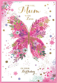 Simon Elvin C50 Birthday Mum cards set featuring six colorful greeting cards with cheerful designs for celebrating moms.