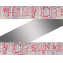 Amscan Banner Happy Christening Pink