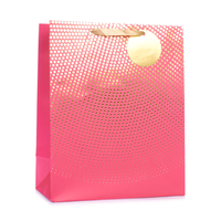Gift Bag Pink & Gold Spots Large 6pk
