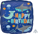 Anagram Birthday Sharks 18" Foil Balloon