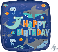 Anagram Birthday Sharks 18" Foil Balloon