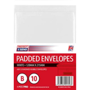 10pk Padded Envelopes Size B 120x215mm White