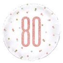 Unique Foil Balloon Rose Gold Glitz Age 80 18"
