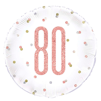 Unique Foil Balloon Rose Gold Glitz Age 80 18"