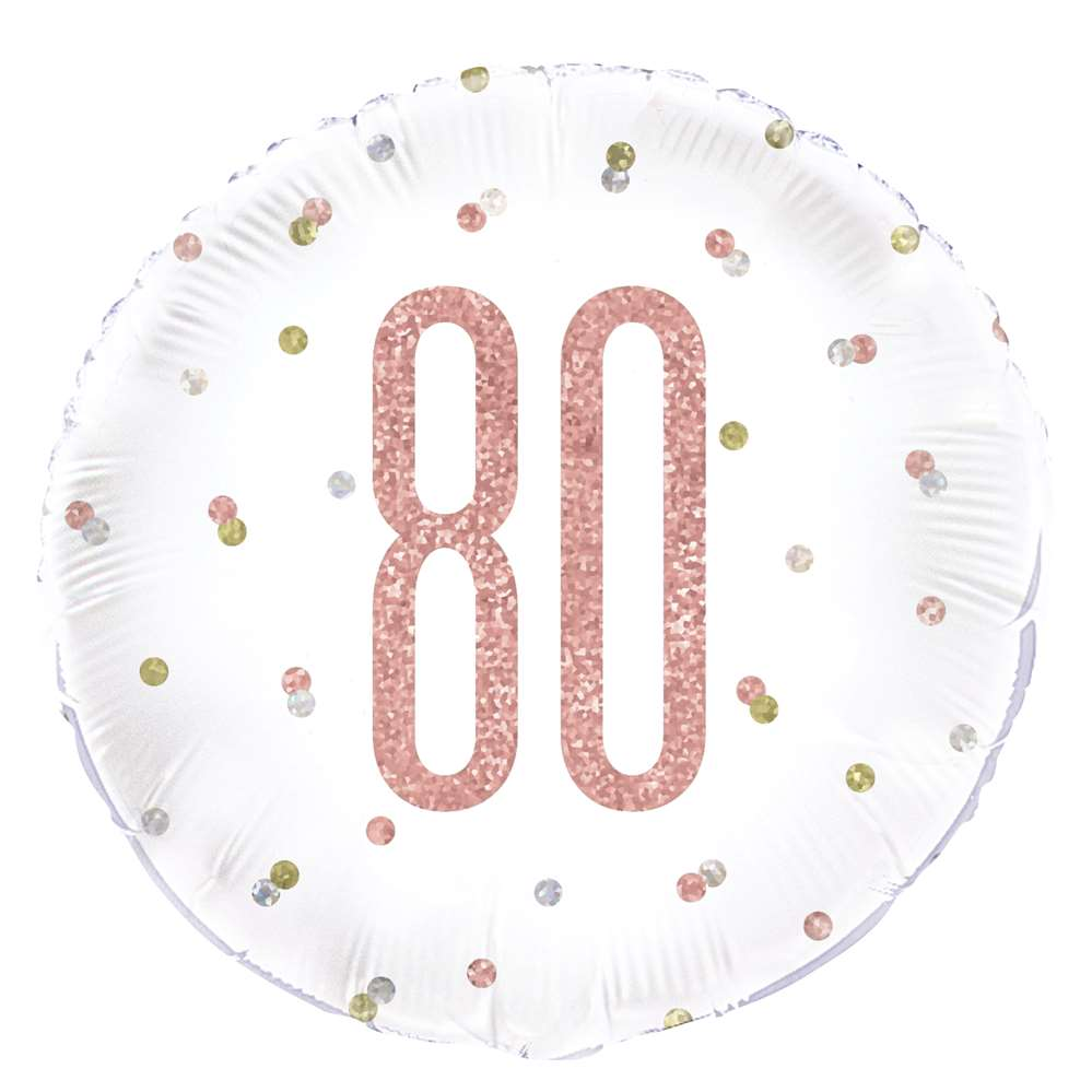 Unique Foil Balloon Rose Gold Glitz Age 80 18"