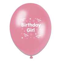 Tiger Feet Birthday Female Latex Balloons 6x8pk