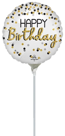 Anagram White, Gold & Silver 9" Foil Balloon