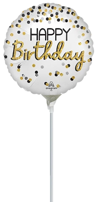 Anagram White, Gold & Silver 9" Foil Balloon