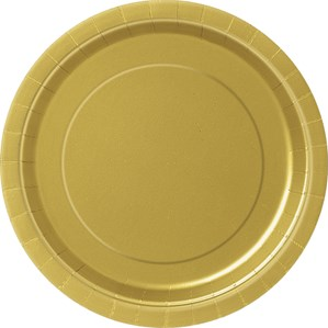 Unique 8 Pack Plates Gold Round 9