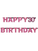 Amscan Letter Banner Age 30 Pink Celebration 2.13m