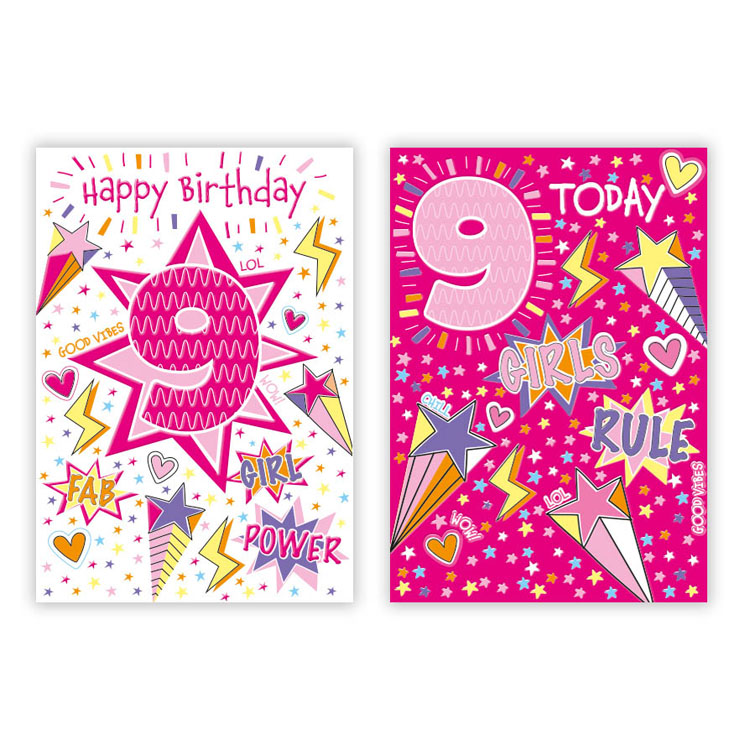 Poppyhill C50 Birthday Age 9 12pk
