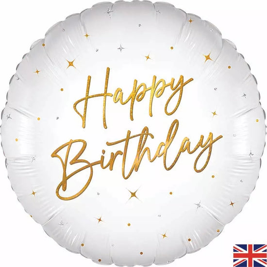 Oaktree Sparkle White Birthday 18" Foil Balloon
