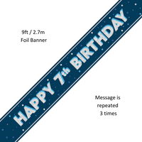 Unique Banner Blue Glitz Age 7 9ft