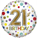 APAC Foil Balloon Eco Rainbow Dots Age 21 18"