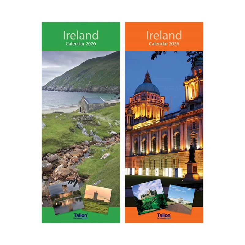 Tallon 24-pack Ireland Super Slim Calendar set featuring slim, compact calendars with Irish-themed designs.