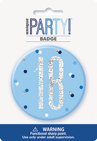 Unique Badge Blue Glitz Age 18 3